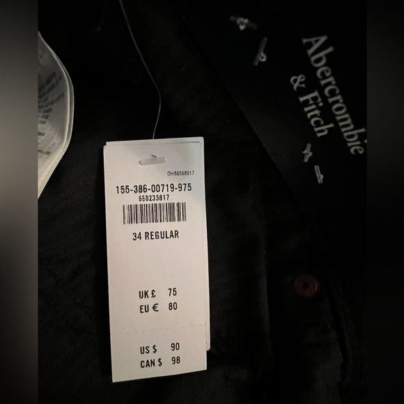 NWT Abercrombie & Fitch Curve Love Ultra High Rise 90s Straight Jean Sz 34 Black - Picture 6 of 14